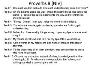 Proverbs 8:1-5