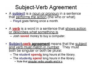 Subject verb noun