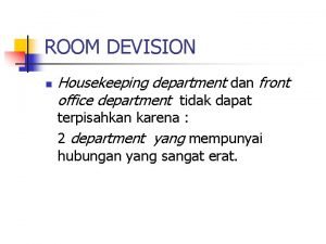 Struktur organisasi housekeeping department