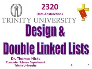 2320 Data Abstractions Dr Thomas Hicks Computer Science