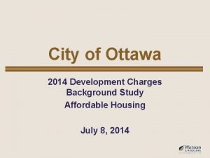 City of ottawa development charges