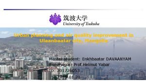 Urban planning and air quality improvement in Ulaanbaatar
