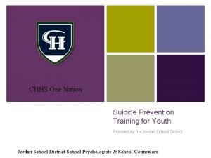 CHHS One Nation Suicide Prevention Training for Youth