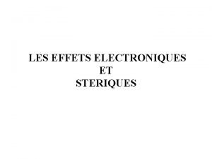 Effets electroniques