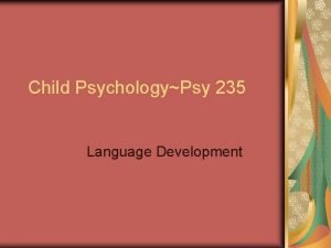 Elements of language development