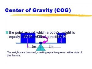 Center of Gravity COG z the point around