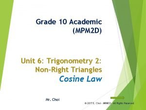 Grade 10 Academic MPM 2 D Unit 6