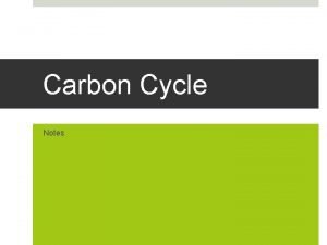 Carbon Cycle Notes Introduction Video Carbon Cycle video