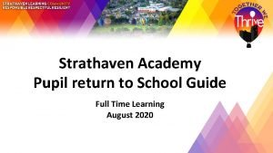 Strathaven Academy Pupil return to School Guide Full