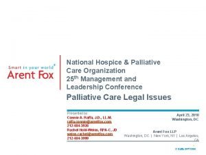 National Hospice Palliative Care Organization 25 th Management