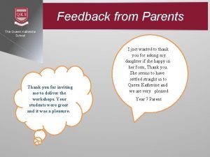 Parents feedback for school