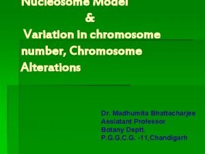Nucleosome Model Variation in chromosome number Chromosome Alterations