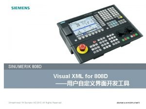 SINUMERIK 808 D Visual XML for 808 D