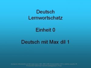 Deutsch Lernwortschatz Einheit 0 Deutsch mit Max dl