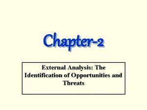 Chapter2 External Analysis The Identification of Opportunities and