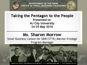 Taking the Pentagon to the People Presented to