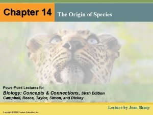 Chapter 14 The Origin of Species Power Point