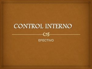 Control interno de efectivo ejemplo Control interno de efectivo ejemplo