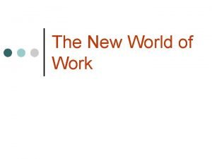 The New World of Work Intro Reengineering entails