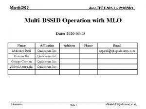 March 2020 doc IEEE 802 11 190358 r