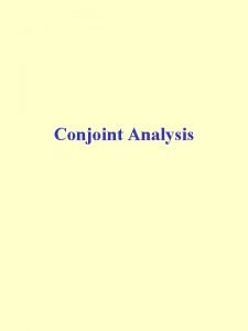 Conjoint analysis output