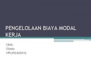 Modal kerja sekolah