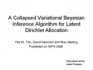 A Collapsed Variational Bayesian Inference Algorithm for Latent