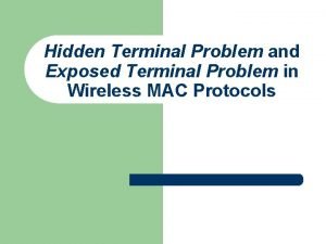 Hidden terminal problem