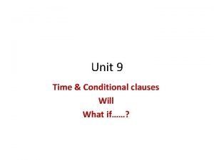 Form of first conditional