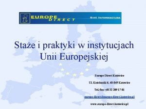 Stae i praktyki w instytucjach Unii Europejskiej Europe