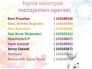 Nama kelompok manajemen