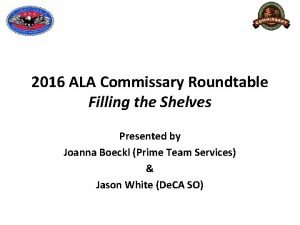 2016 ALA Commissary Roundtable Filling the Shelves Presented