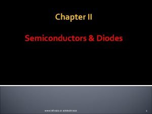 Chapter II Semiconductors Diodes www infonics co nrelectronics