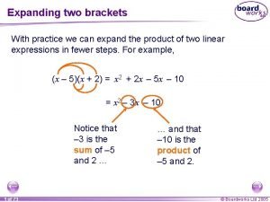 Expanding the product of two linear expressions