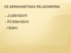 Abrahamitiska religioner släktträd