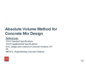 Absolute volume formula