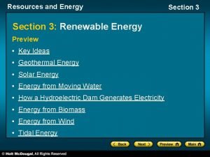 Resources and Energy Section 3 Renewable Energy Preview