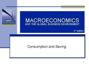 MACROECONOMICS AND THE GLOBAL BUSINESS ENVIRONMENT 2 nd