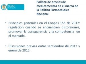 Poltica de precios de medicamentos en el marco