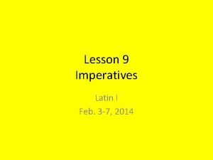 Imperatives latin