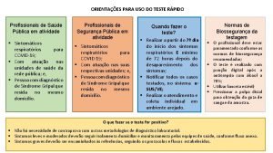 ORIENTAES PARA USO DO TESTE RPIDO Profissionais de