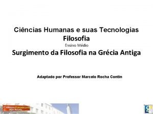 Cincias Humanas e suas Tecnologias Filosofia Ensino Mdio