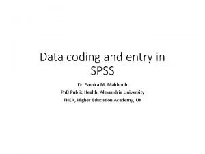 Coding a questionnaire for spss