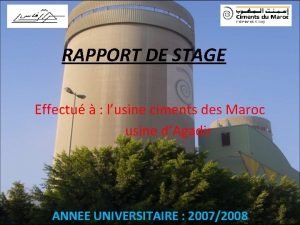 Rapport de stage ciment du maroc safi