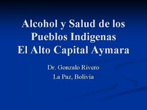Alcohol en aymara Alcohol en aymara