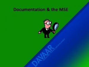 Documentation objectives Documentation objectives