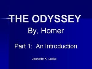 An introduction to the odyssey by david adams leeming