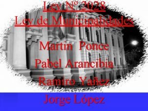 Ley de municipalidades 2028