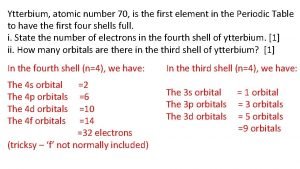 Atomic number of ytterbium