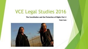 VCE Legal Studies 2016 The Constitution and the